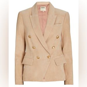 L'AGENCE Kenzie Double-Breasted Suede Blazer Size 8 Gently Used